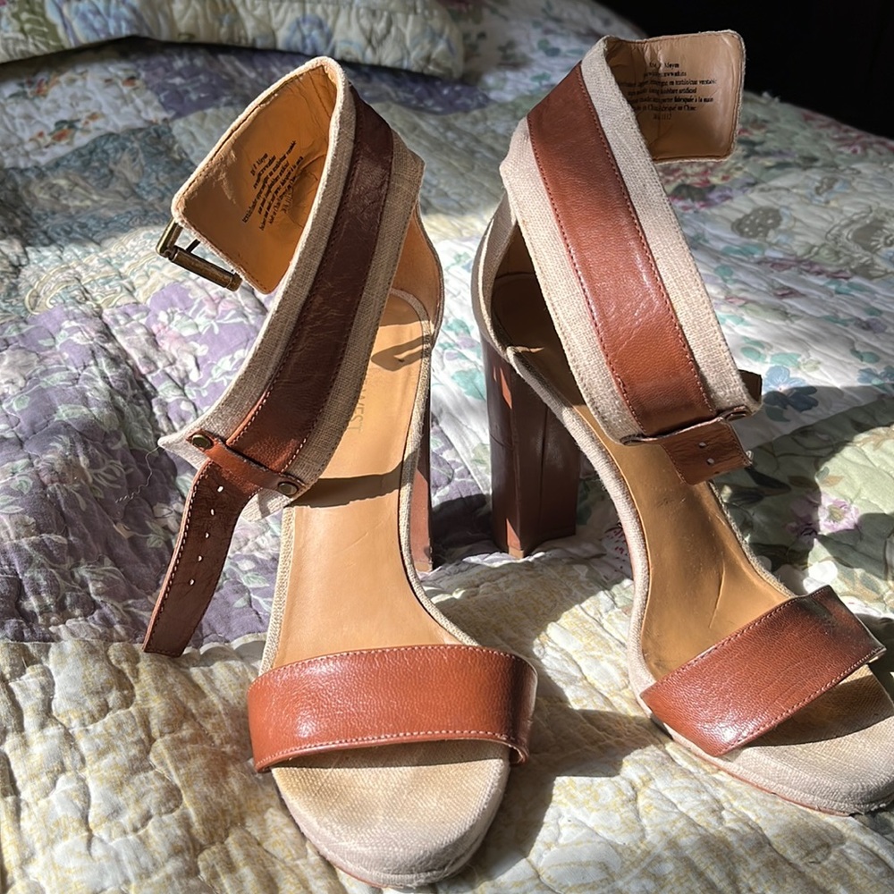 Brown beige sandals